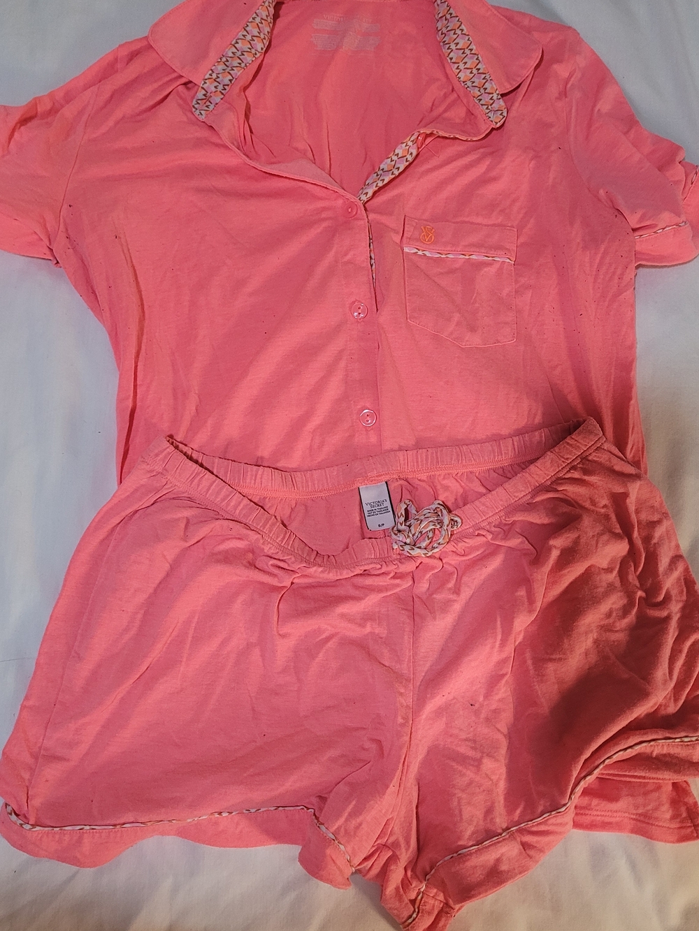 Victoria's Secret Modal Coral Pink Short Pajama Set